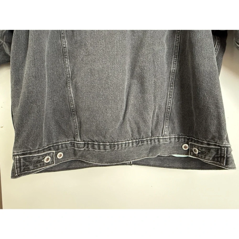 VTG 90s Levis SilverTab Mens Loose Fit Denim Trucker Jacket Washed Black XL